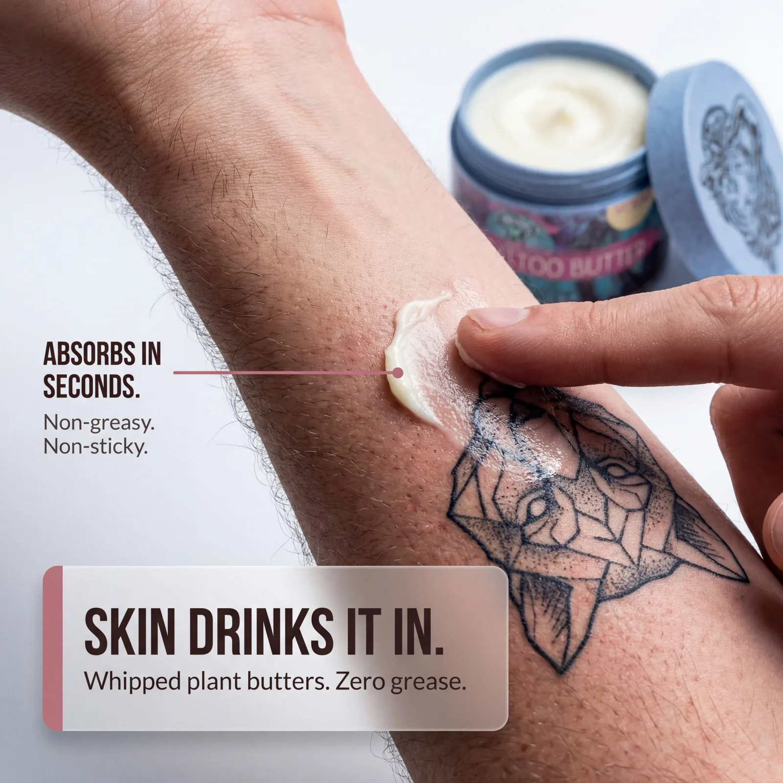 Close-up: VITIUM absorbs in seconds, non-greasy