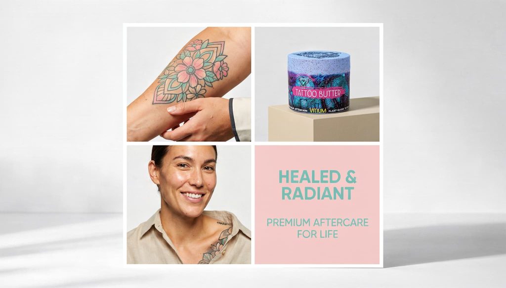 Healed colorful tattoo showing successful healing on healthy skin after proper aftercare